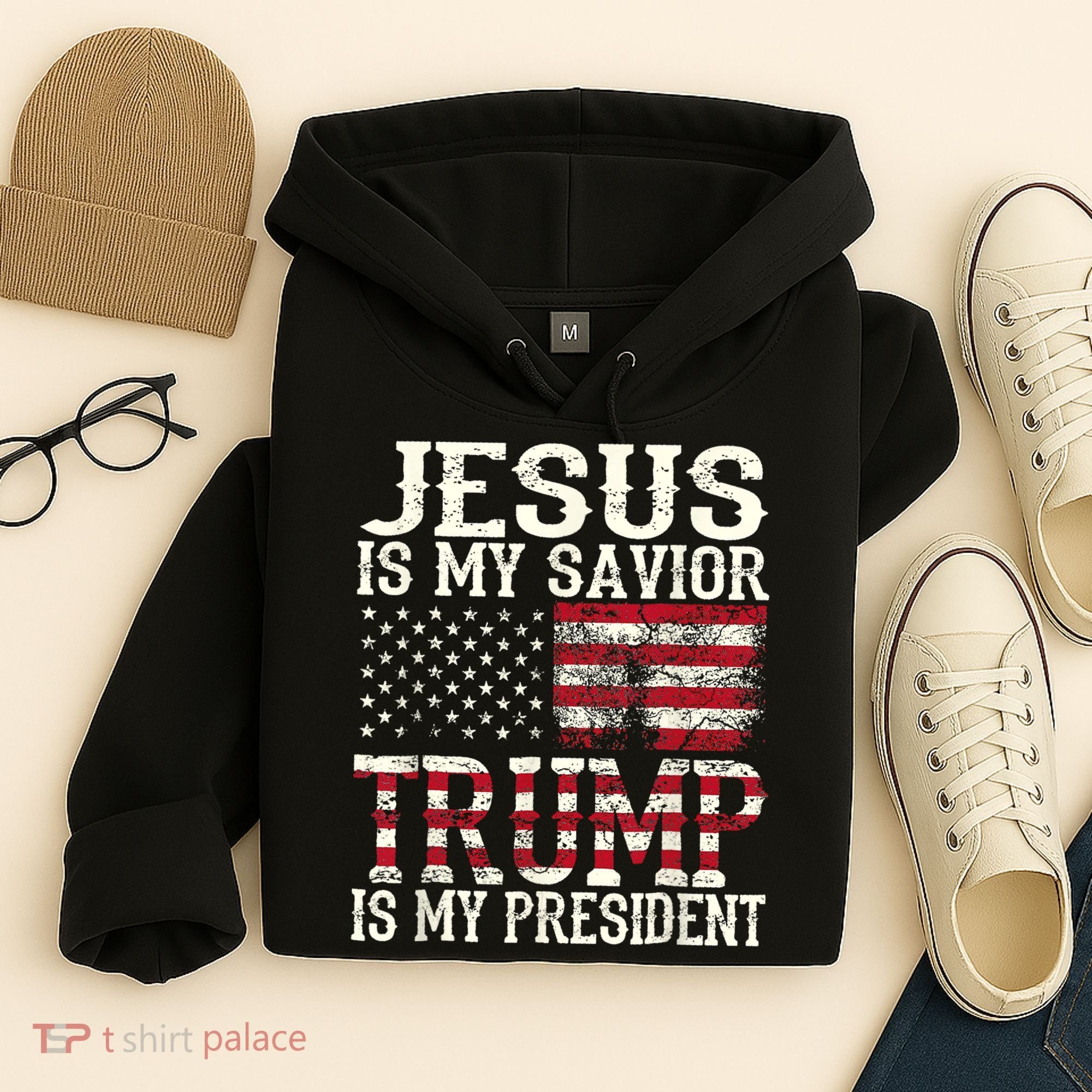 Jesus Is My Savior Trump Is My President 2024 Christian Hoodie