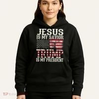 Jesus Is My Savior Trump Is My President 2024 Christian Hoodie thumb 5
