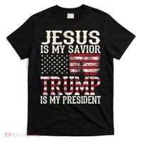 Jesus Is My Savior Trump Is My President 2024 Christian T-Shirt thumb 0