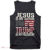 Jesus Is My Savior Trump Is My President 2024 Christian Tank Top thumb 0