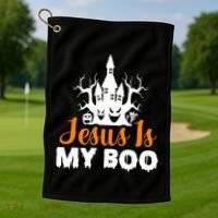 Jesus Is My BOO Golf Towel thumb 1