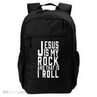 Jesus Is My Rock And Thats How I Roll Backpack thumb 0