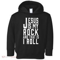 Jesus Is My Rock And Thats How I Roll Toddler Hoodie thumb 0