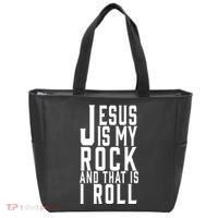 Jesus Is My Rock And Thats How I Roll Tote Bag thumb 0