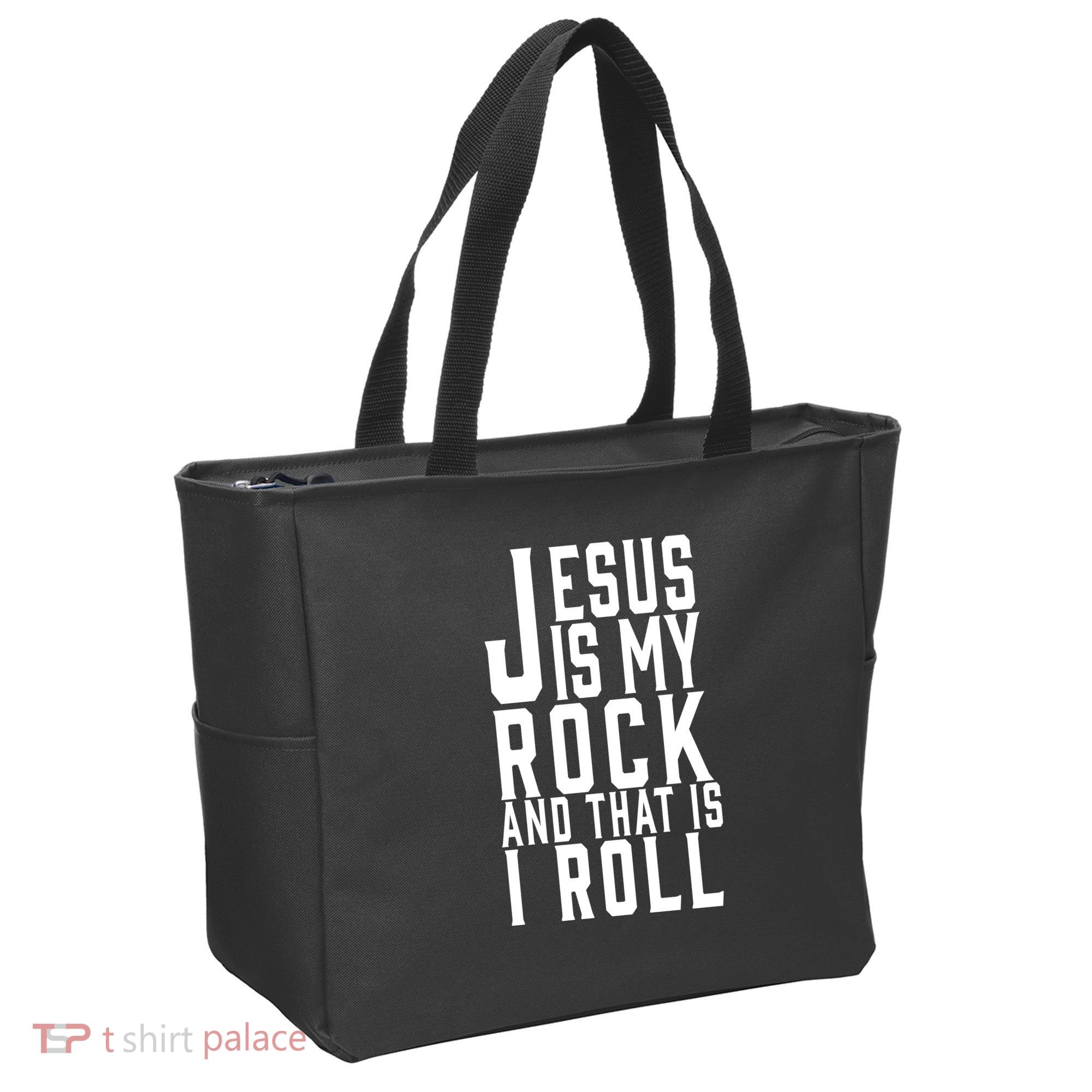 Jesus Is My Rock And Thats How I Roll Tote Bag