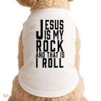 Jesus Is My Rock And Thats How I Roll Doggie Tank thumb 0