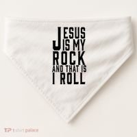 Jesus Is My Rock And Thats How I Roll USA-Made Doggie Bandana thumb 0