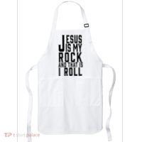 Jesus Is My Rock And Thats How I Roll Apron thumb 0