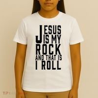 Jesus Is My Rock And Thats How I Roll T-Shirt thumb 4