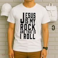 Jesus Is My Rock And Thats How I Roll T-Shirt thumb 6