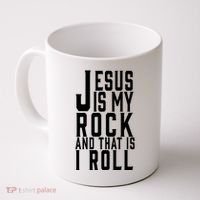 Jesus Is My Rock And Thats How I Roll Coffee Mug thumb 0
