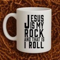 Jesus Is My Rock And Thats How I Roll Coffee Mug thumb 2