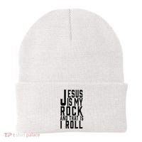 Jesus Is My Rock And Thats How I Roll Beanie thumb 0