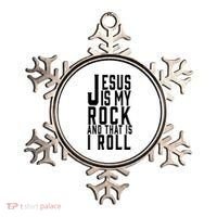 Jesus Is My Rock And Thats How I Roll Ornament thumb 0