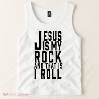 Jesus Is My Rock And Thats How I Roll Tank Top thumb 2
