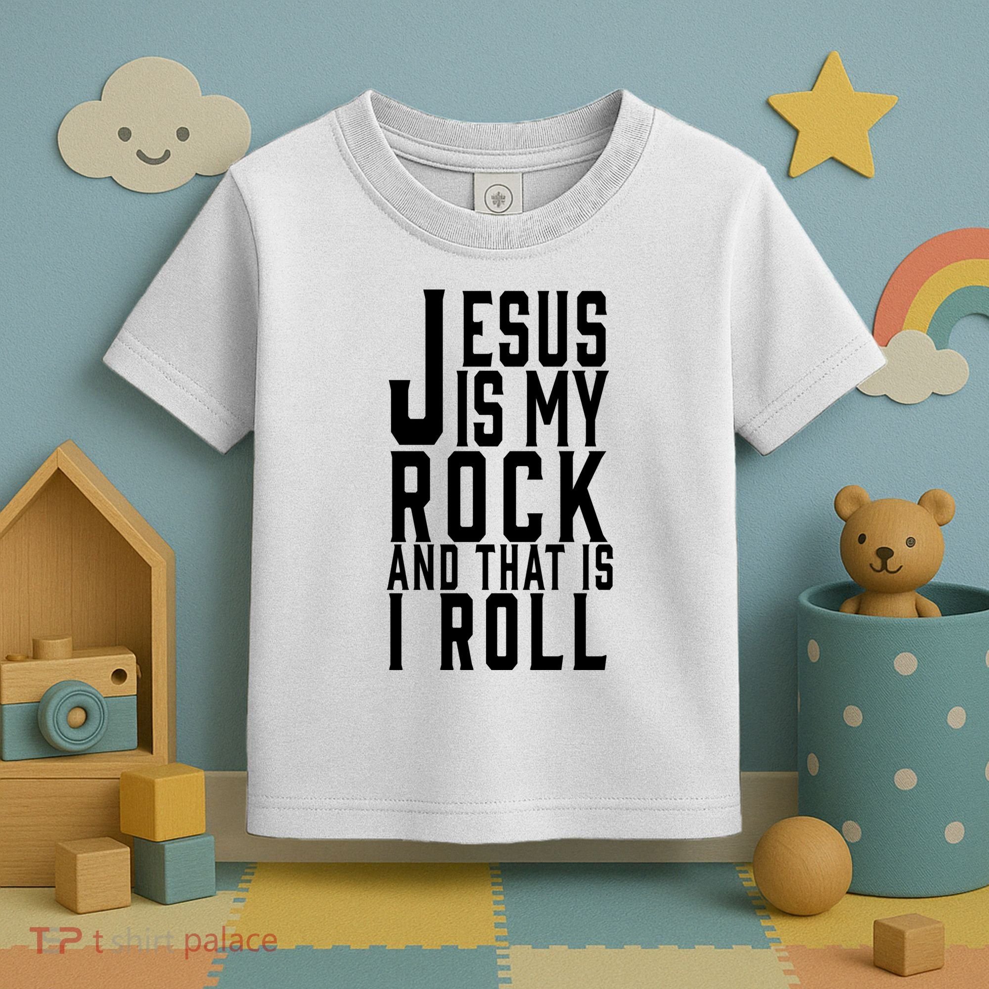 Jesus Is My Rock And Thats How I Roll Toddler T-Shirt
