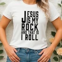 Jesus Is My Rock And Thats How I Roll Women's T-Shirt thumb 2