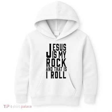 Jesus Is My Rock And Thats How I Roll Kids Hoodie
