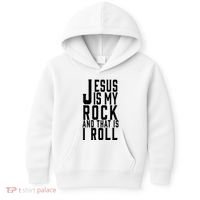 Jesus Is My Rock And Thats How I Roll Kids Hoodie thumb 0