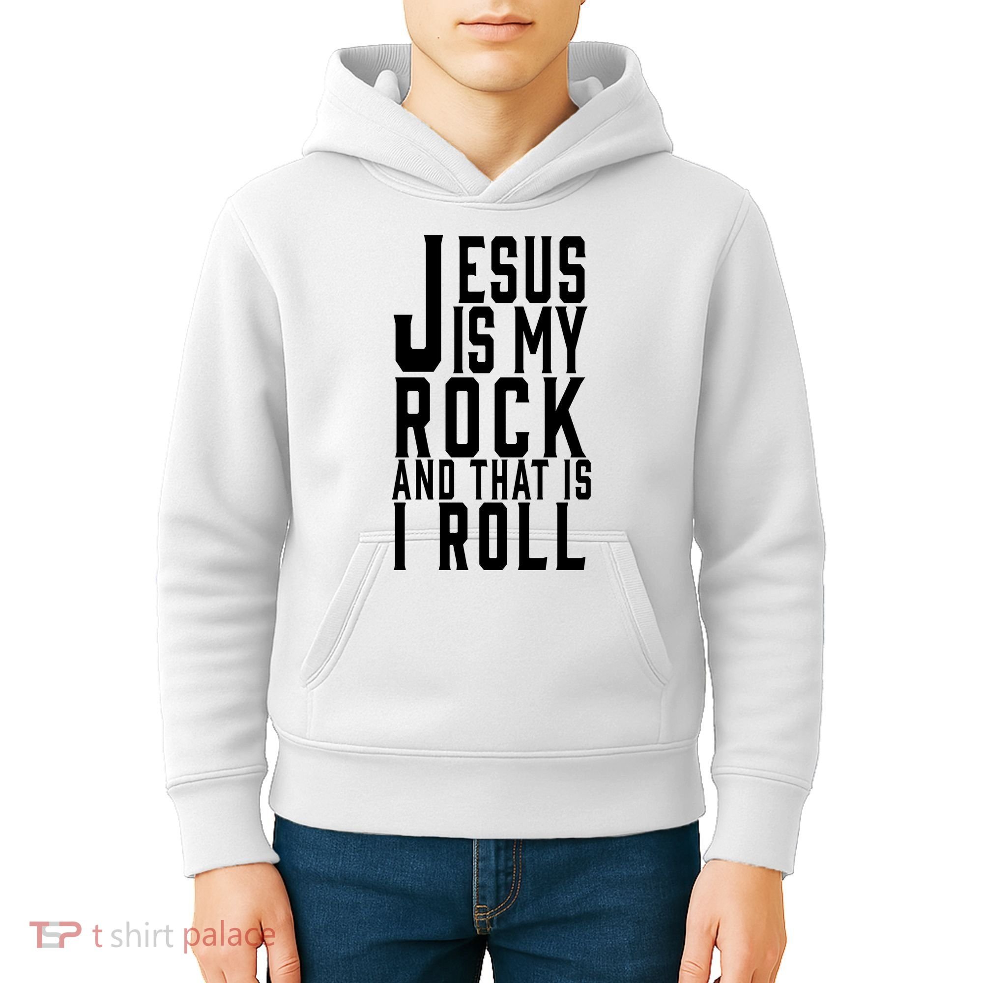 Jesus Is My Rock And Thats How I Roll Kids Hoodie