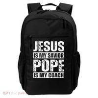 Jesus Is My Savior Pope Is My Coach Christian Backpack thumb 0