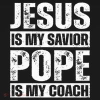 Jesus Is My Savior Pope Is My Coach Christian Women's Hoodie thumb 2