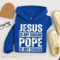 Jesus Is My Savior Pope Is My Coach Christian Hoodie thumb 4