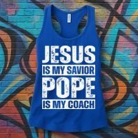 Jesus Is My Savior Pope Is My Coach Christian Women's Tank Top thumb 3