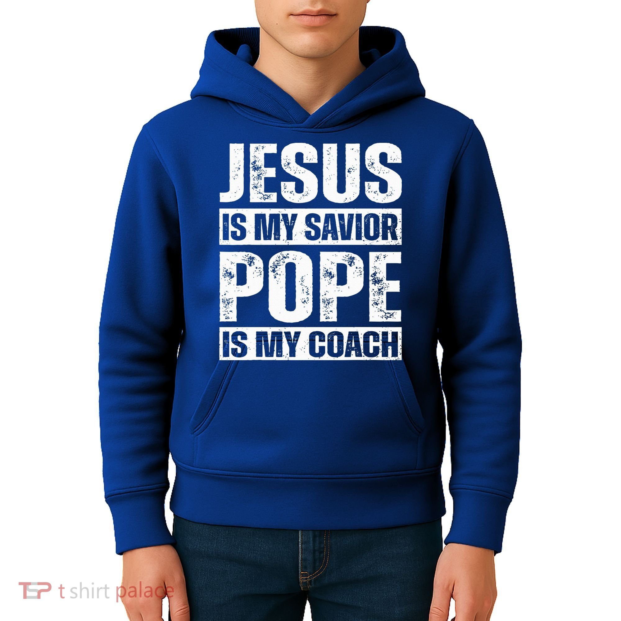 Jesus Is My Savior Pope Is My Coach Christian Kids Hoodie