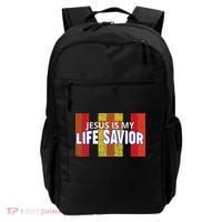 Jesus Is My Life Savior Green Backpack thumb 0