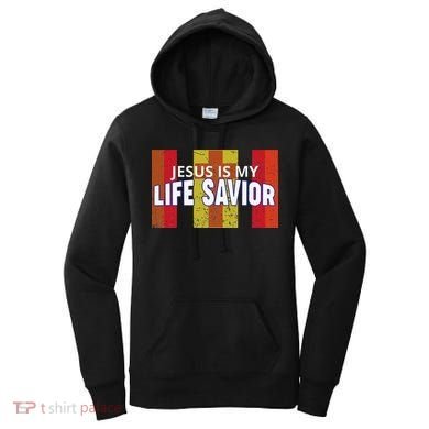 Jesus Is My Life Savior Green Women's Hoodie