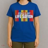 Jesus Is My Life Savior Green T-Shirt thumb 4