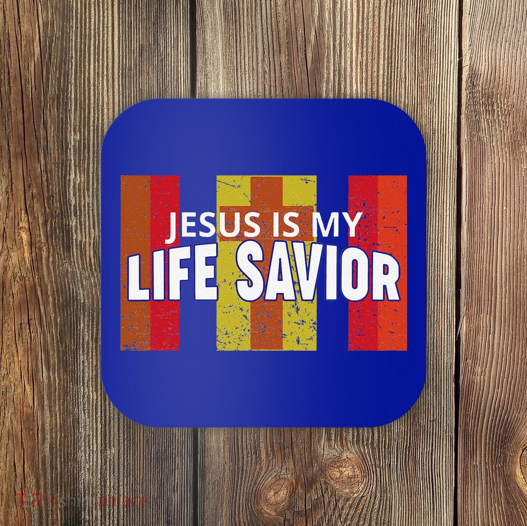 Jesus Is My Life Savior Green Coaster