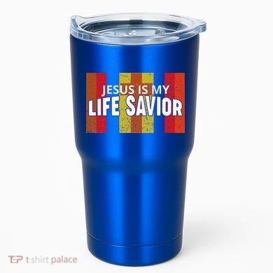 Jesus Is My Life Savior Green Tumbler