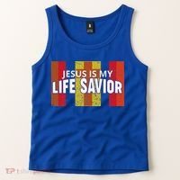 Jesus Is My Life Savior Green Tank Top thumb 2