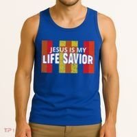 Jesus Is My Life Savior Green Tank Top thumb 3