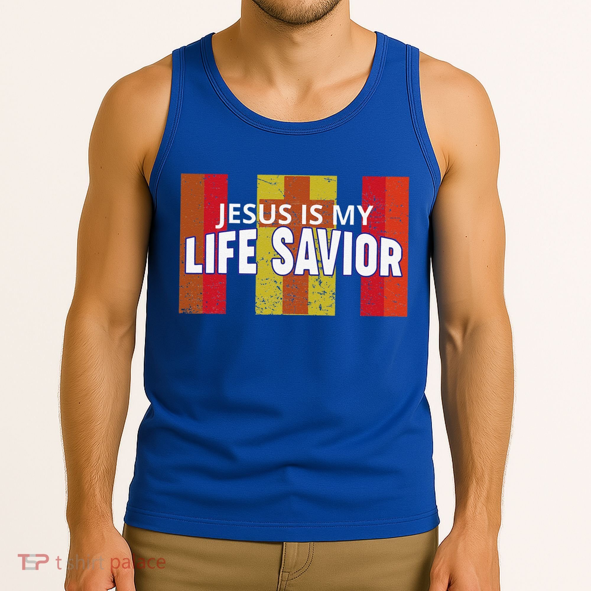 Jesus Is My Life Savior Green Tank Top