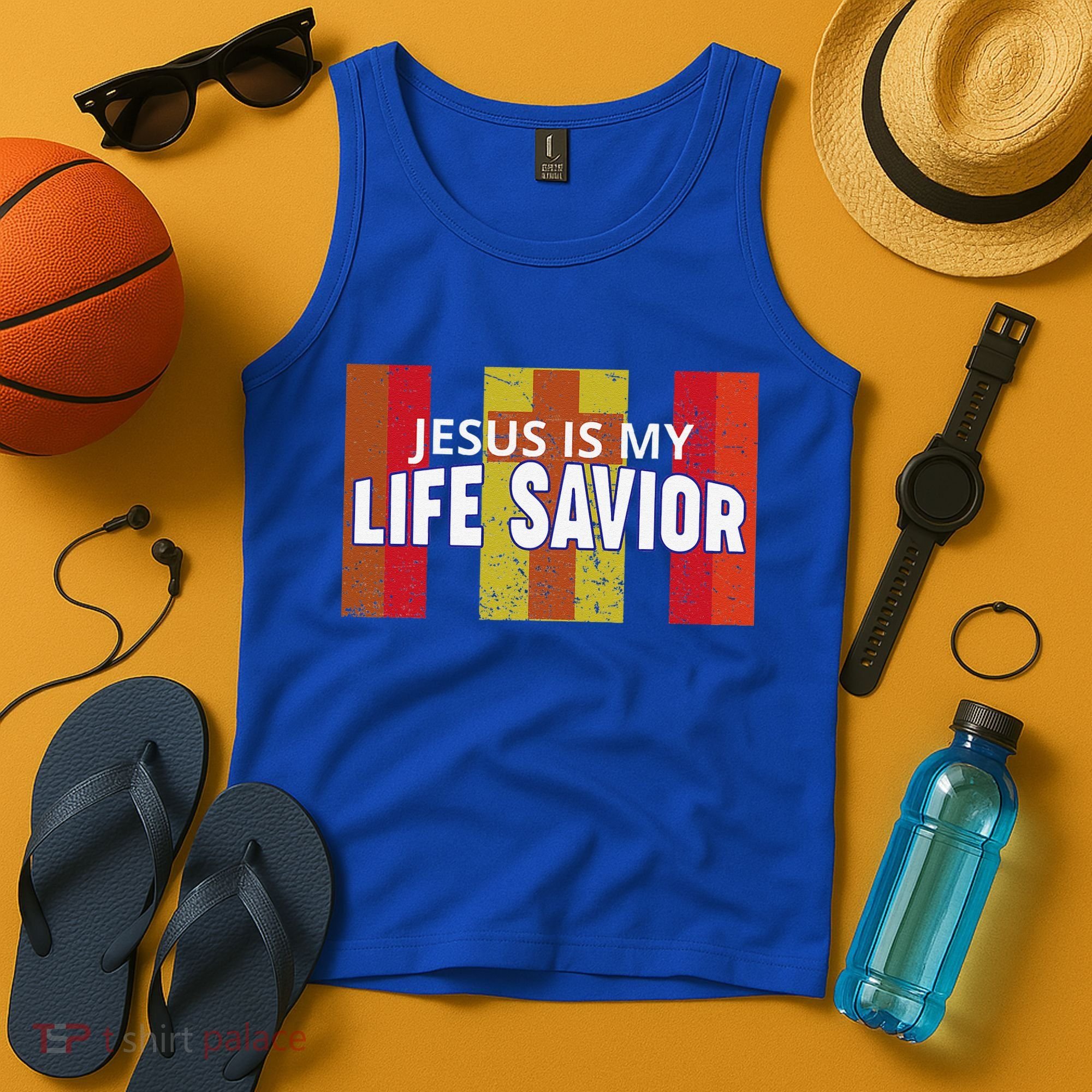Jesus Is My Life Savior Green Tank Top