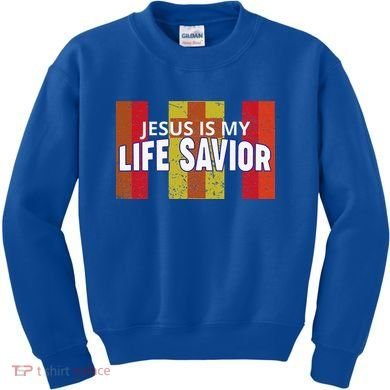 Jesus Is My Life Savior Green Kids Sweatshirt