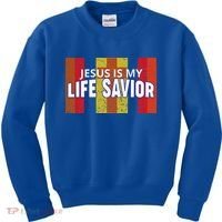 Jesus Is My Life Savior Green Kids Sweatshirt thumb 0