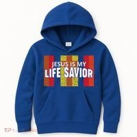 Jesus Is My Life Savior Green Kids Hoodie thumb 0