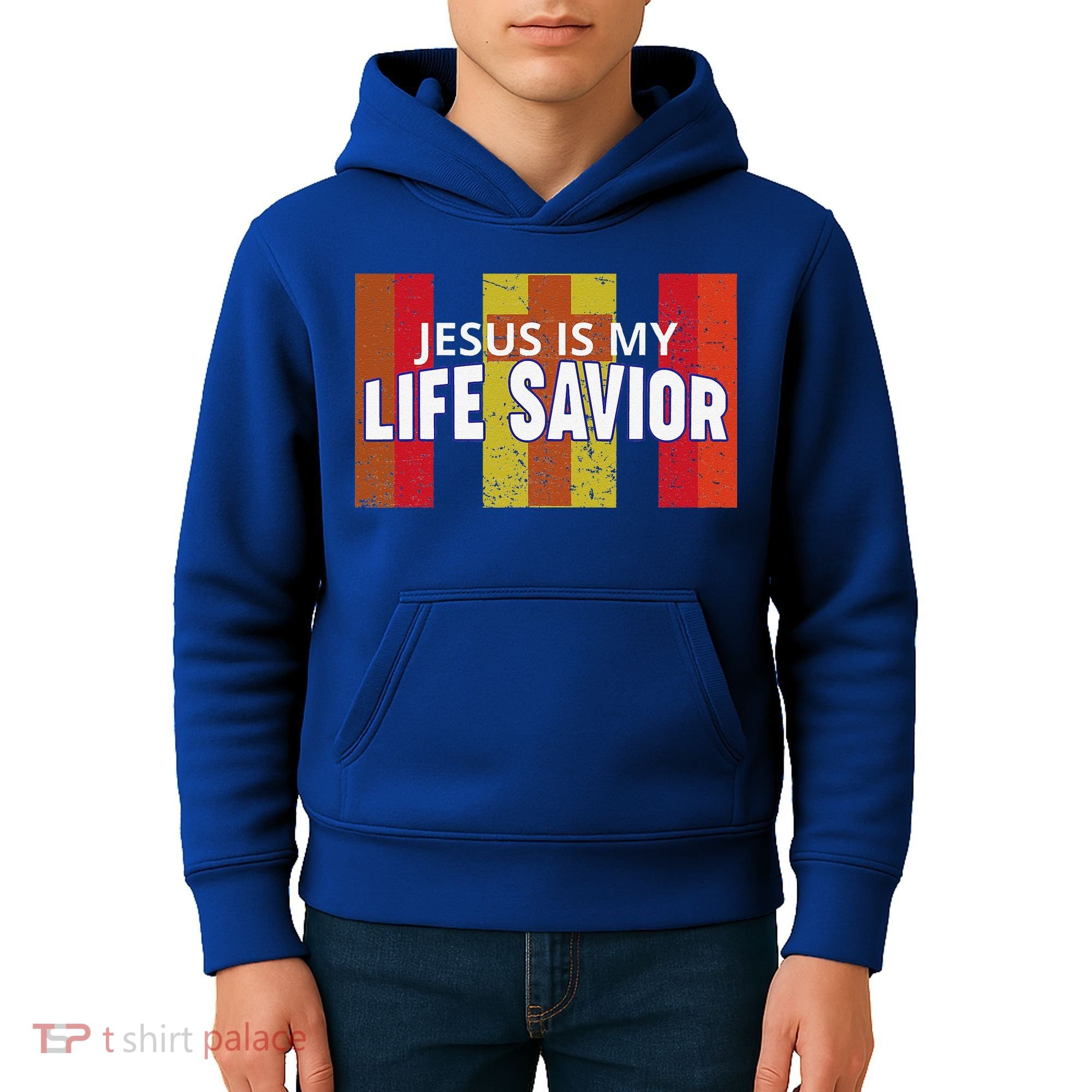 Jesus Is My Life Savior Green Kids Hoodie