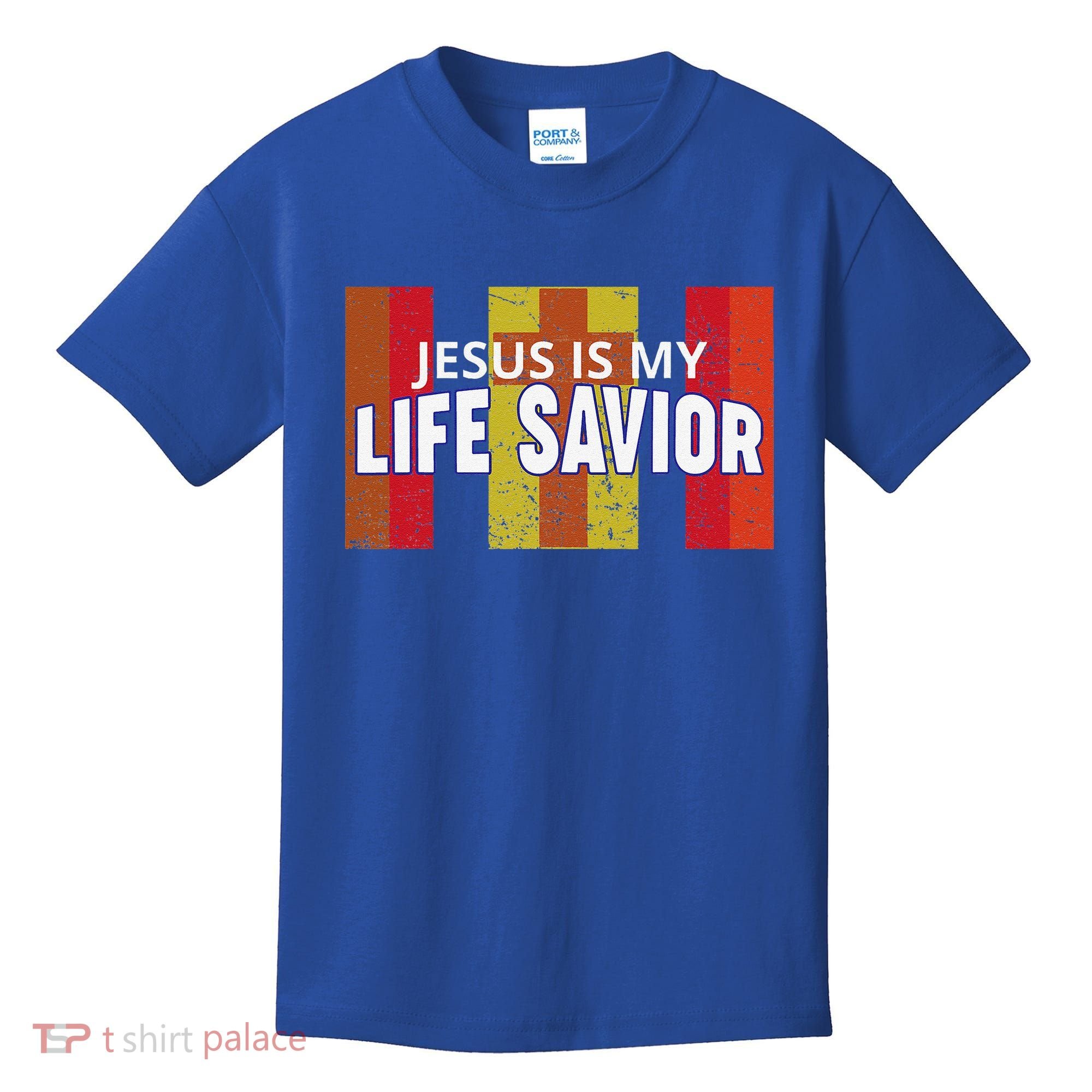 Jesus Is My Life Savior Green Kids T-Shirt