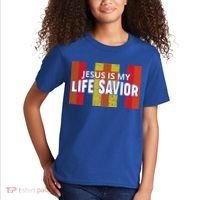Jesus Is My Life Savior Green Kids T-Shirt thumb 2