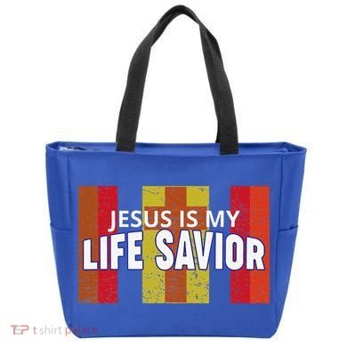Jesus Is My Life Savior Green Tote Bag