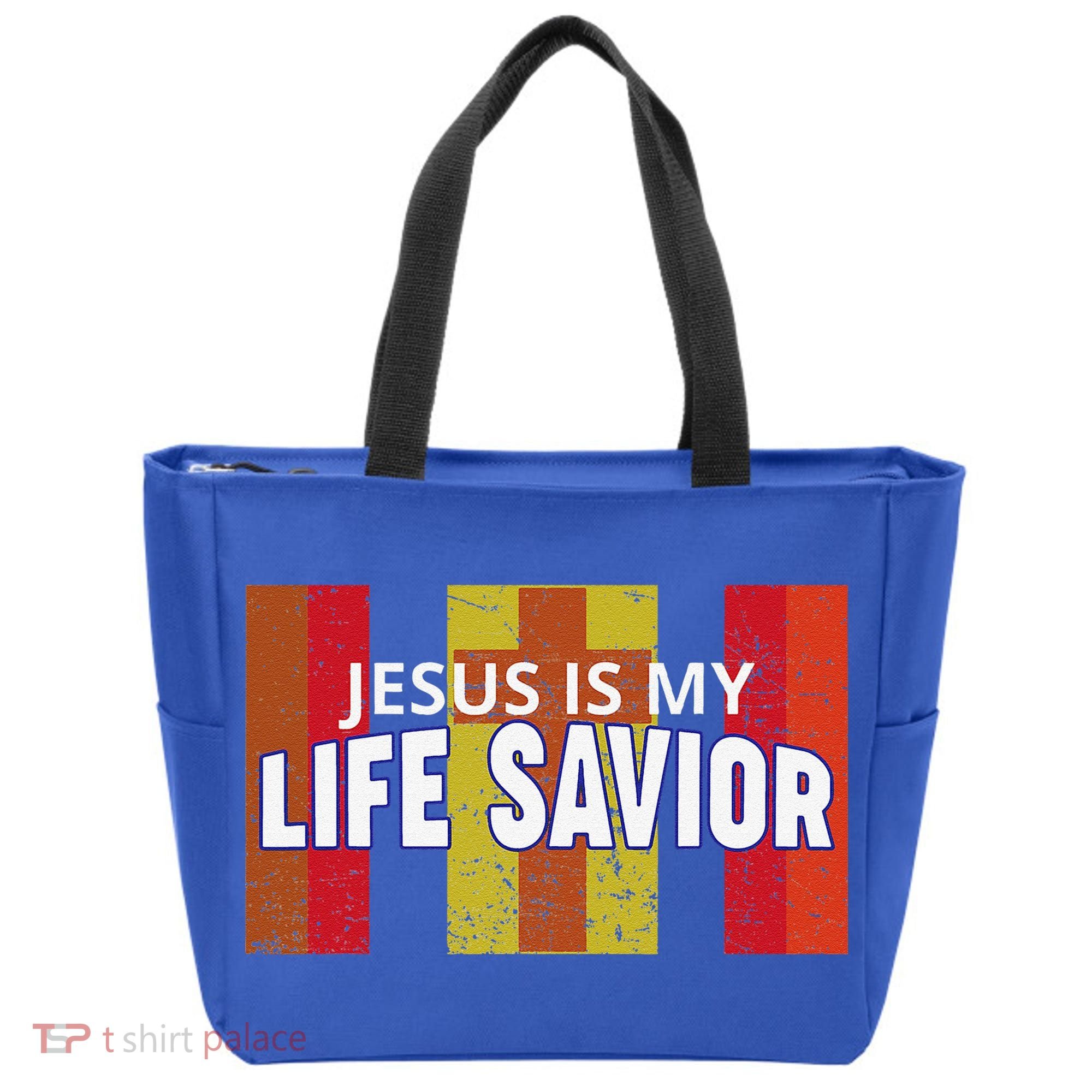 Jesus Is My Life Savior Green Tote Bag