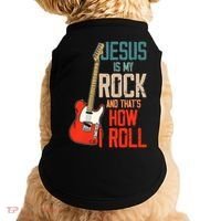 Jesus Is My Rock And That Is How I Roll Christian Doggie Tank thumb 0
