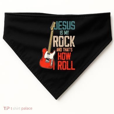 Jesus Is My Rock And That Is How I Roll Christian USA-Made Doggie Bandana
