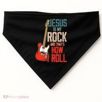 Jesus Is My Rock And That Is How I Roll Christian USA-Made Doggie Bandana thumb 0