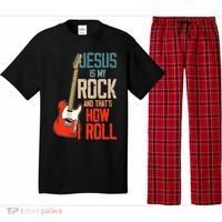 Jesus Is My Rock And That Is How I Roll Christian Pajama Set thumb 0